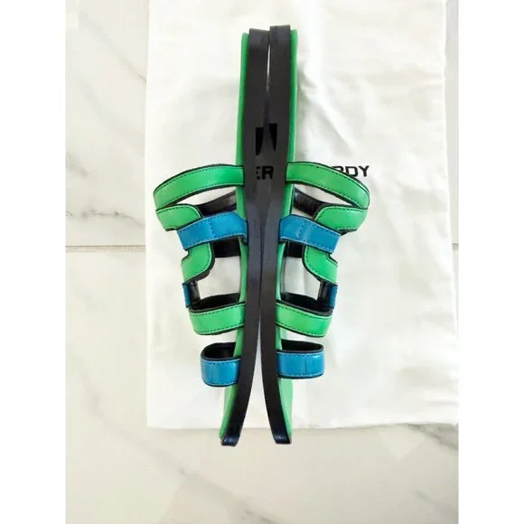 PIERRE HARDY Kaliste Sandals Green Blue EU 37 - Picture 8 of 9